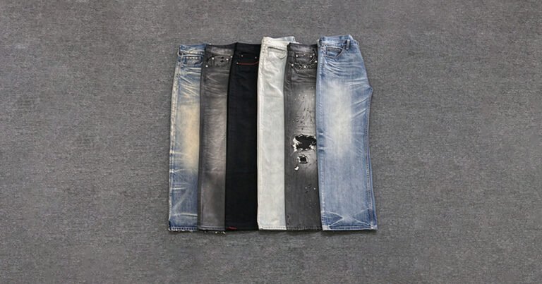 custom denim apparel production workflow, industrial fabric inspection and precision cutting process for brand custom manufacturing
